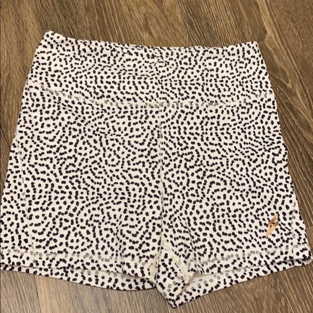 White spotted workout biker shorts